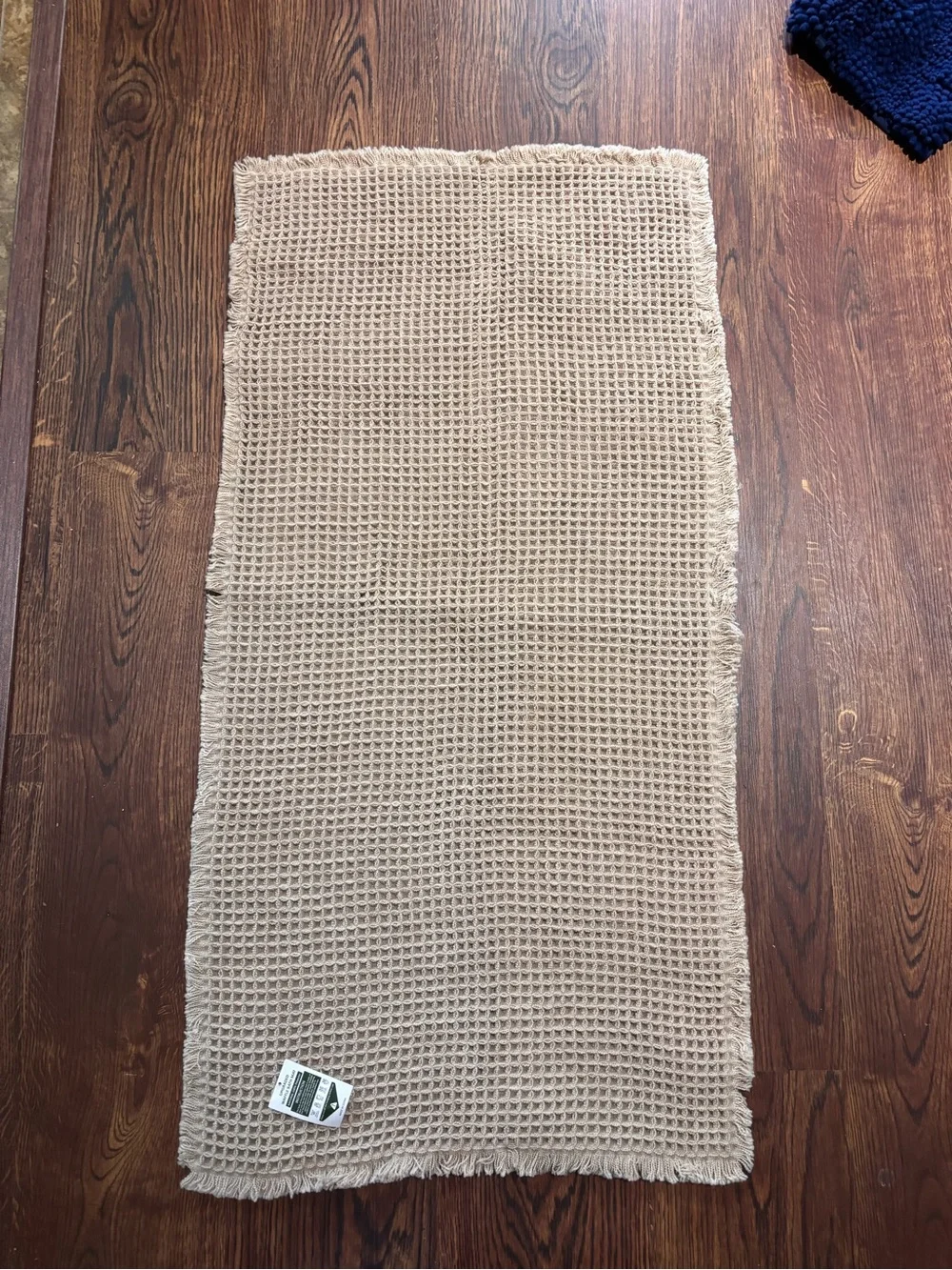 Waffle Weave Beige Bath Rug